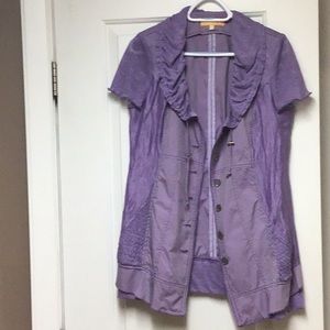 Mauve coloured button long top